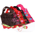 Custom 190t Polyester Nylon Foldable Shopping Tote Bag in Pouch