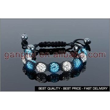 bracelets de shamballa bleu et blanc