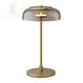 Retro gold acrylic led table lamp for hotel