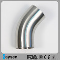 Stainless Steel Hygienic 45 Deg Elbow with tangent