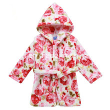 Children′s Hooded Bathrobe Flannel Nightgown