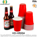 Venta caliente promoción plástico rojo Solo Cup partido (HD-HR004)