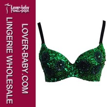 Sexy Women&#39;s Hot Green Top Bead Brassiere (L3223-2)