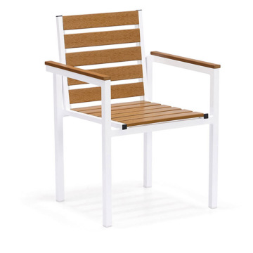 Plastic Wood Outdoor Dining Table Chair