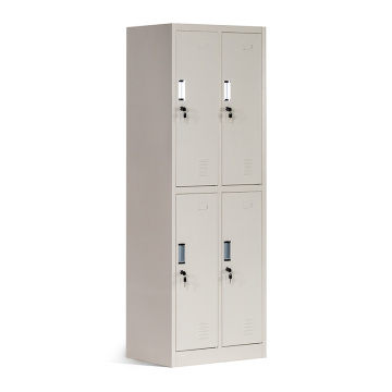 4-х дверные серые металлические шкафчики для школы