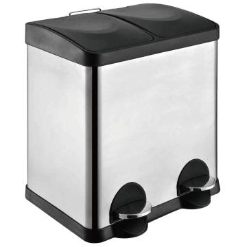 Double Stainless Steel Pedal Trash bin