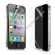 Frente volta clara geado LCD Screen Protector guarda filme para Apple iPhone 4G 4S