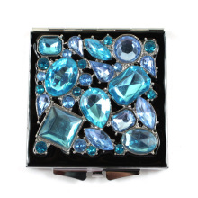 Bleu Jeweled miroirs Compact