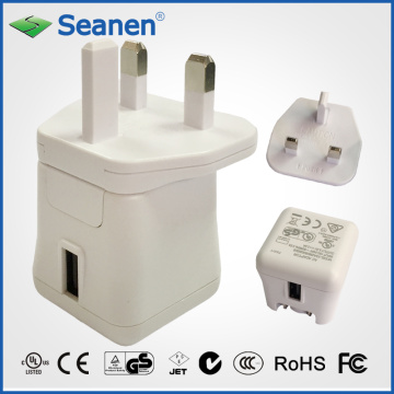 5VDC 2A White Color Travel Charger with UK/GS AC Pin