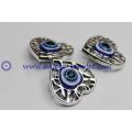 Heart-shaped resin pendant evil eye charm