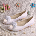 Flower Bridal Ballet Flats Peep Toe