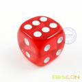 Dice jogar plástico translúcido vermelho na rodada forma 18MM