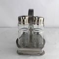 Glass Condiment Set Condiment Set with Metal Rack Best Selling