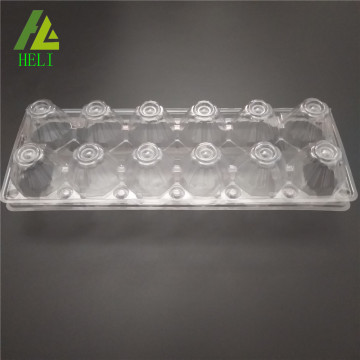 12 egg transparent clamshell plastic carton trays