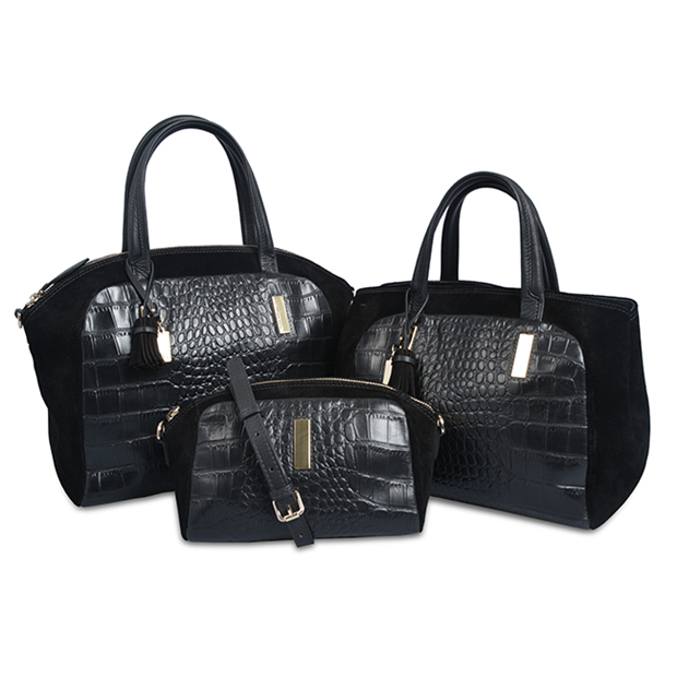 high quality crocodile skin pattern leather hand bag women