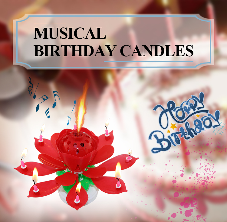 music birthday candle