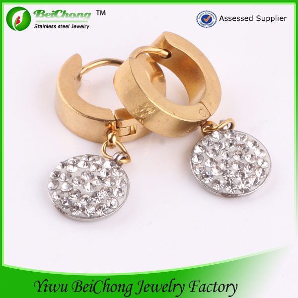 Gold Earring With Crystal