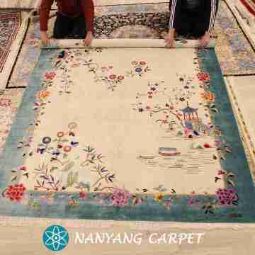 6.56'x9.84'  Hand Knotted Silk Living Room Rug