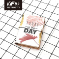 Custom today is the day style PU cover notebook with elastic strap small leather diary