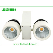 Doble cabezas 50W Dimmable COB LED Track Light para comerciales