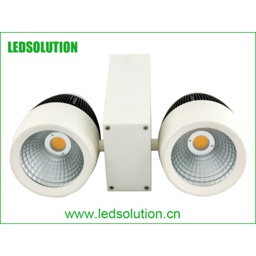 Double tête 50W Dimmable COB LED Track Light pour Commercial