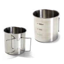 Outdoors Stainless Steel Camping Mugs With Foldable Handle