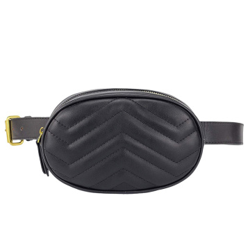 Quilted Women Fashion Waist Bag with Two Belts