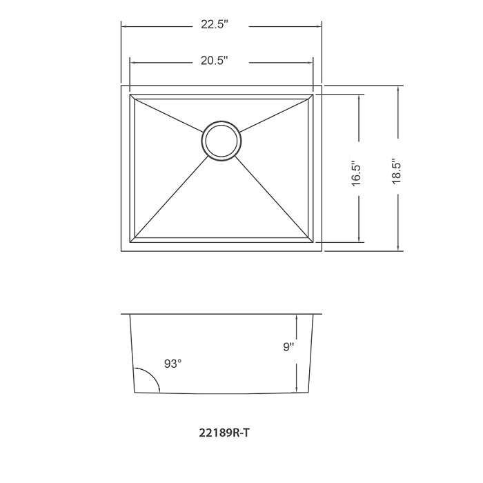 22189r T Dimension Drawing