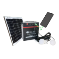 Cheap black portable power station with LED bulbs