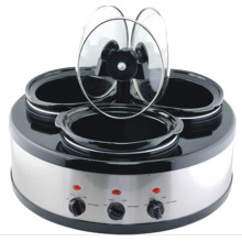 3-in-1 Oval Triple Slow Herd Wärmer / Food Warmer / Buffet Server