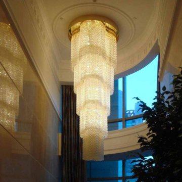 Luxury design lighting customized hotel lobby crystal celling led chandelier pendant light