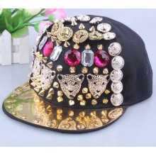 Joyas diseño remache hiphop punk la gorra de béisbol con gorro ajustable snapback remache