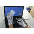 Printed Polyester Work Glove with PU Palm Coated (PN8014-8)