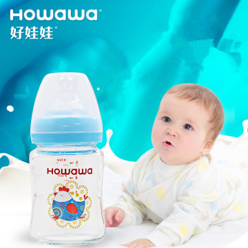 Bouteille de lait d&#39;allaitement de cou de bébé en verre de 8oz