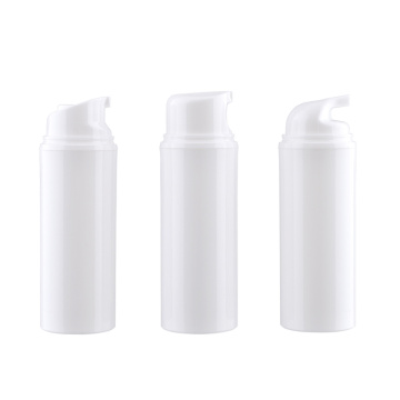 Wholesale OEM printed white 50ml 30ml cosmetic plastic PP airless face cream pump bottle