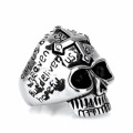 Male Jesus skull silver ring