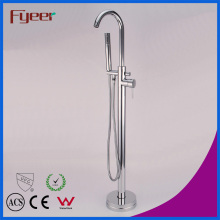 Fyeer Brass Floor Standing Bathtub Faucet Bath Shower Set