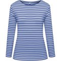 Langarm gestreifte T-Shirt-Tops von Frauen schlanker Blusen