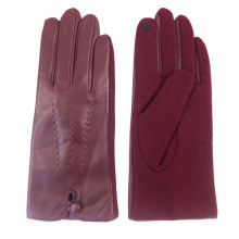 Winter leather gloves sheep leather ladies mens