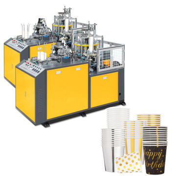 Vollautomatische Produktionslinie Einwegpapier Kaffeetasse Makingmaschine 4kW Pappbecher Making Machine Maschine