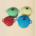 4PCS Cast Iron Cookware Set in Green Color