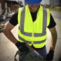 Green Reflective Safety Vest with Mesh Elastic Sides