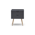 Noiseless Black Two Layers Drawers Bedside Tables