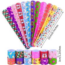 Slap Bracelets with Colorful Hearts Emoji and Unicorn