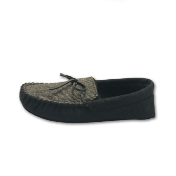 Men moccasin fur lining suede causal slippers