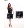 Feather Printing Summer New Slim Chiffon Print Dress Long Section of The Sleeveless Dress Bottoming a Word Women Dresses