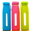 Hot Selling Glass Water Sport Bottle with Silicon Sleeve Portable Glass Bottle