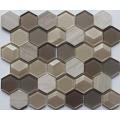 Brown Hexagon Crystal Glass Mosaic Tile