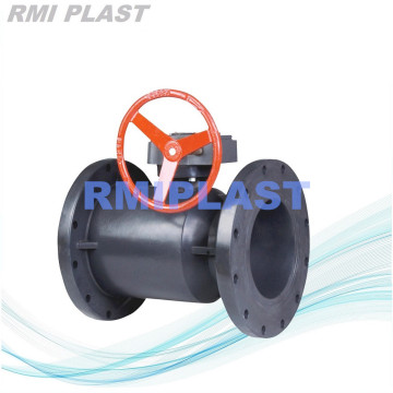 FRPP Flanged Ball Valve Gear Operate