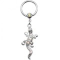 14 Gauge Aurora Edelstein Eidechse Dangle gefangen-Ring